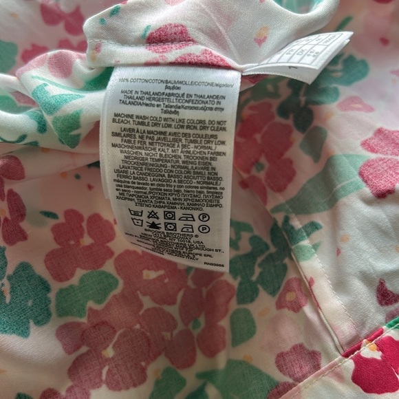 Brooks Brothers Shirt Dress Short Sleeve Cotton Pink Floral Pockets Sz 12 NEW - Picture 13 of 14